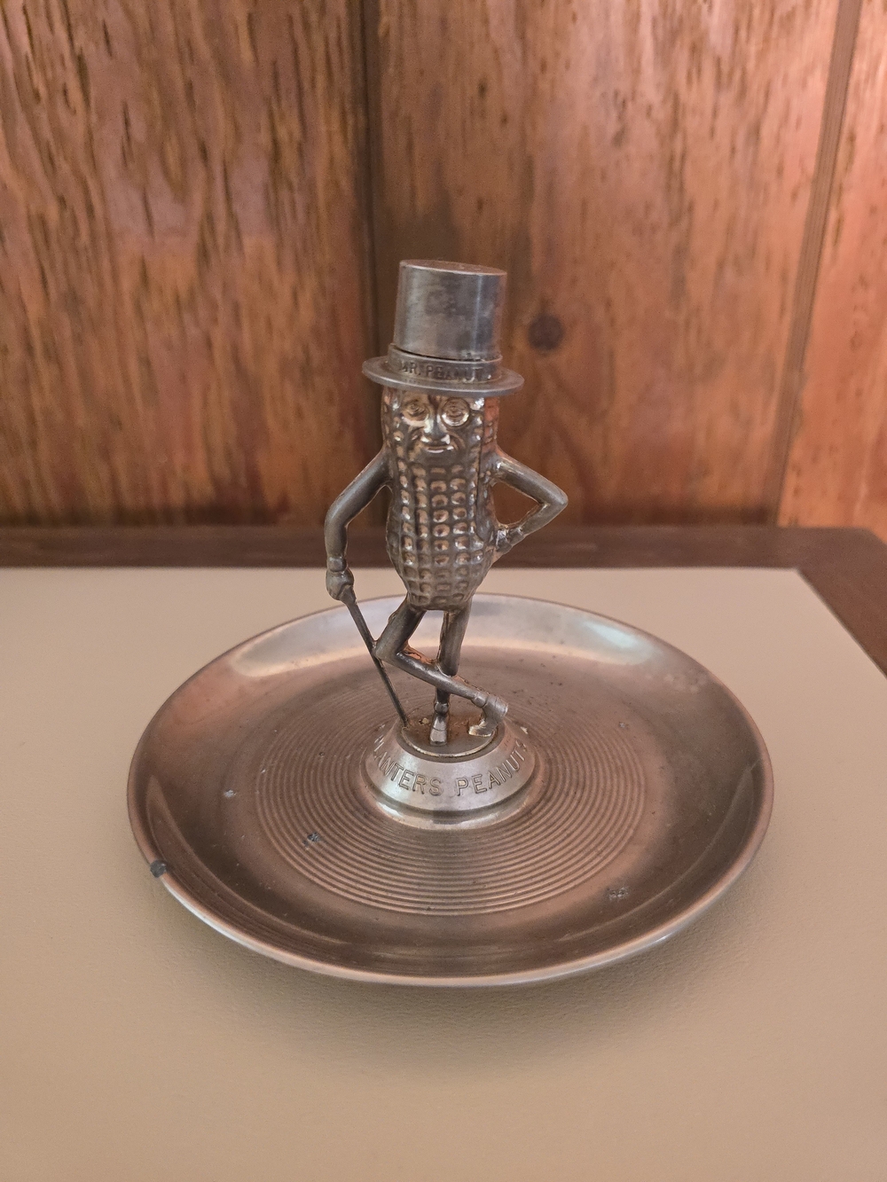 Vintage Silver-Tone Mr. Peanut Trinket Dish - Silver